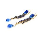 Mariana Earrings Sophisticated Sapphire & Jet Swarovski Crystals My Treasures Coll.