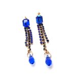 Mariana Earrings Sophisticated Sapphire & Jet Swarovski Crystals My Treasures Coll. - Image 2