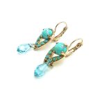 Mariana Earrings Howlite Chinese Turquoise Mineral & Aquamarine Austrian Crystals Bliss Nirvana Coll.