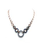 Mariana Necklace Round Chain Beaded Blues Swarovski Crystals Zambezi Africa Coll.