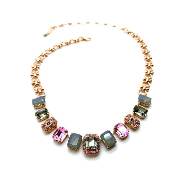 Necklace By Mariana Africa Coll. Exquisite Greys & Pinks Swarovski Crystals