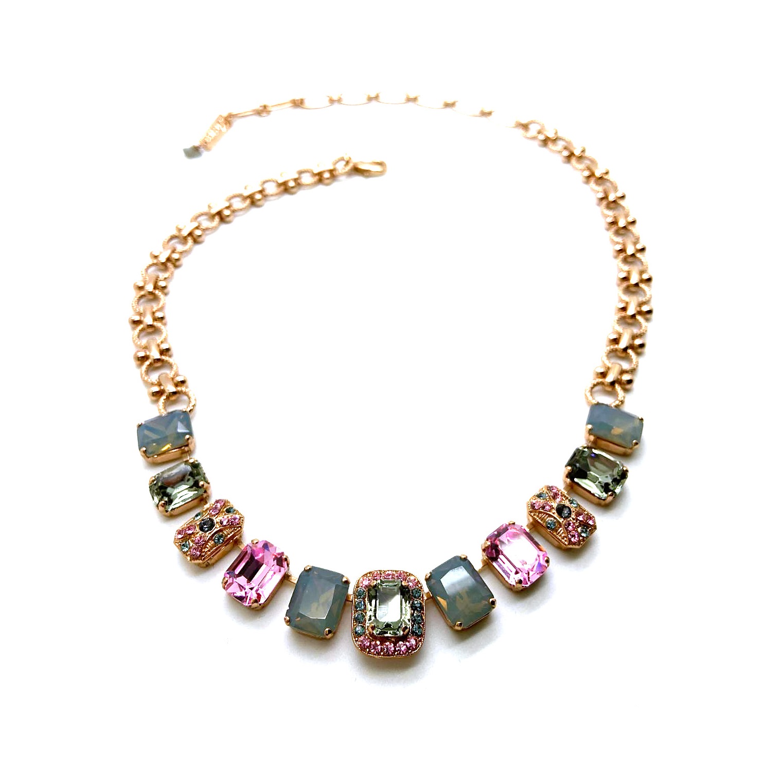 N-3040-4-1083-RG (2) Necklace By Mariana Africa Coll. Exquisite Greys & Pinks Swarovski Crystals - Image 1