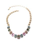 Necklace By Mariana Africa Coll. Exquisite Greys & Pinks Swarovski Crystals - Image 3