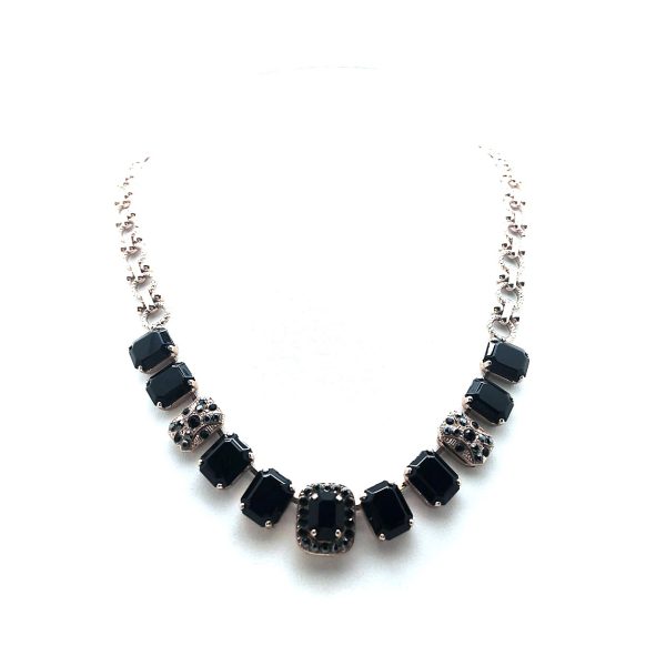 Mariana Necklace Simply Elegant Jet Black Swarovski Crystals My Treasures Coll.