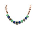 Necklace By Mariana Malachite Mineral and Blue Zircon Swarovski Crystals - Image 3