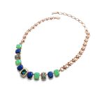 Necklace By Mariana Malachite Mineral and Blue Zircon Swarovski Crystals - Image 2