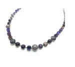 Necklace By Mariana Woman Lovely Purple Velvet and Jet Swarovski Crystals - Image 3