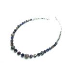 Necklace By Mariana Woman Lovely Purple Velvet and Jet Swarovski Crystals
