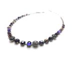 Necklace By Mariana Woman Lovely Purple Velvet and Jet Swarovski Crystals - Image 2