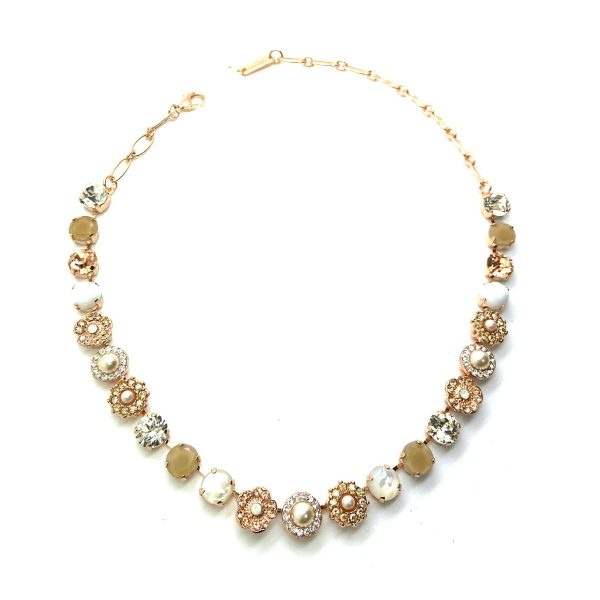 Mariana Necklace Floral White Shell Mineral & Whites Austrian Crystals Africa Coll.