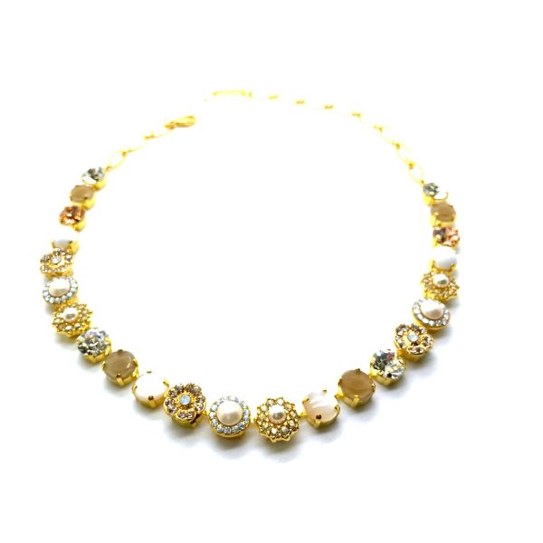 Mariana Necklace White Shell Mineral & Whites Austrian Crystals Africa Coll.