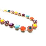 Mariana Necklace Fab Turq Mineral & Colorful Floral Swarovski Crystals Masai Africa Coll. - Image 2