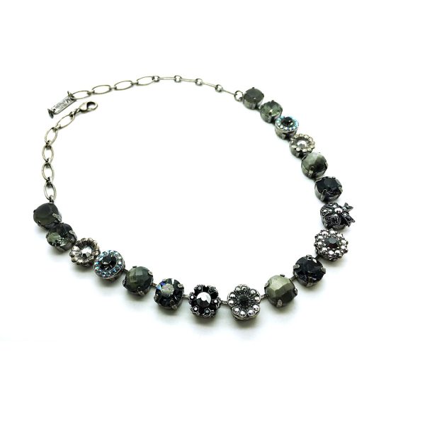 Mariana Necklace Sophisticated Floral Blacks Swarovski Crystals Inspiration Coll.