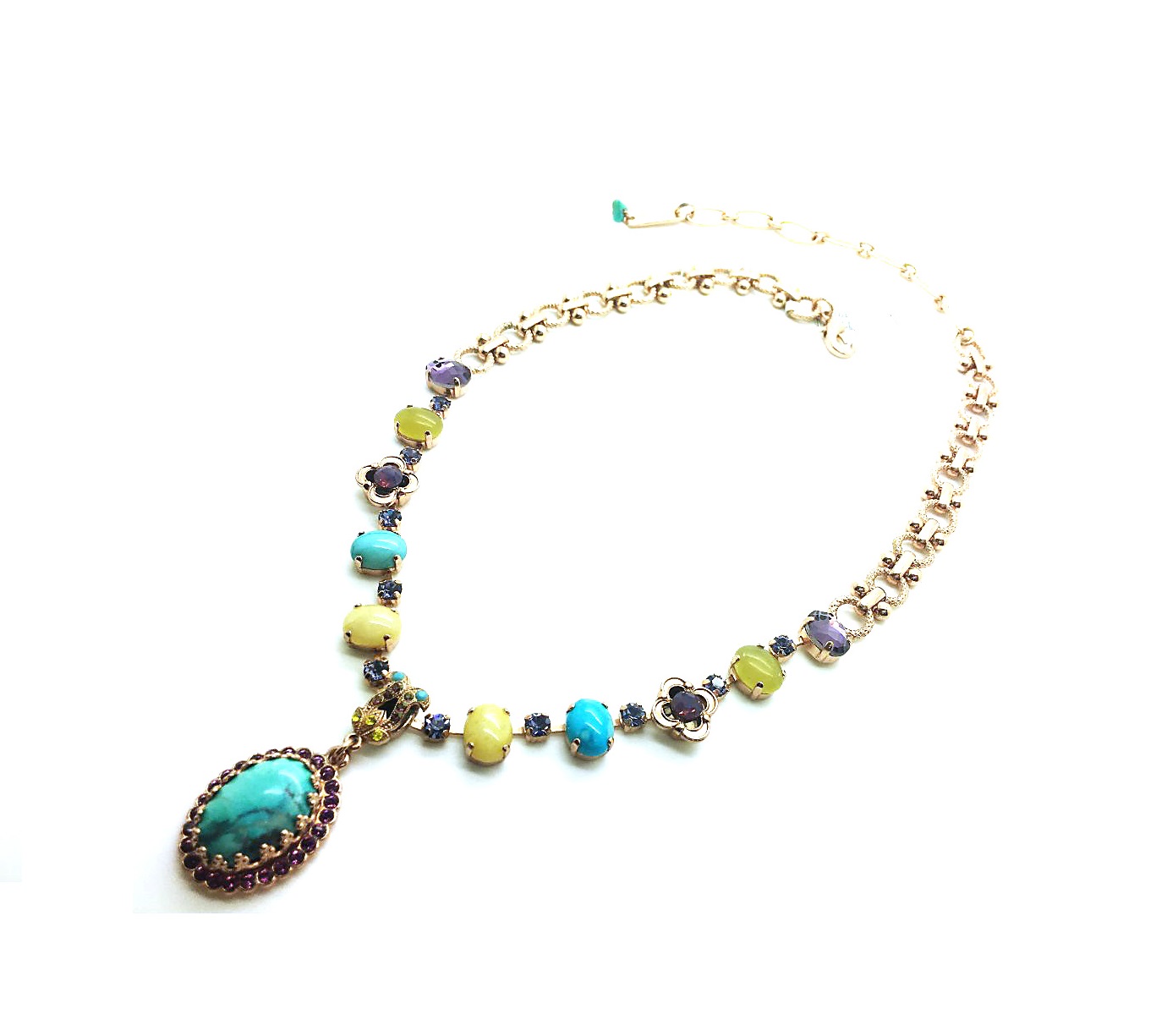 N-3090-1-1024-RG (1) Mariana Necklace Timeless Treasure Colorful Swarovski Crystals Inspiration Coll. - Image 1