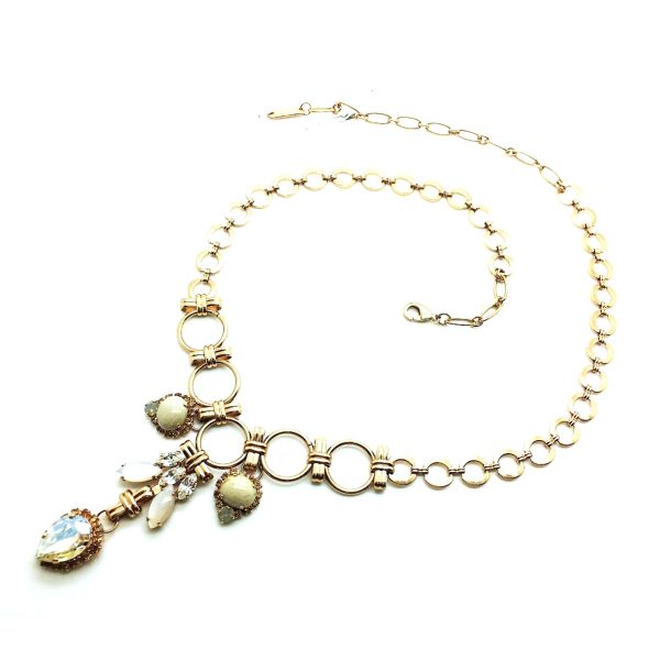 Mariana Necklace Exquisite White Turq Mineral & Whites Swarovski Crystals Caribbean Life Coll.