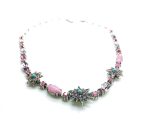 Mariana Necklace Floral Pinks Swarovski Crystals Celebrate Sweet Summer Coll.