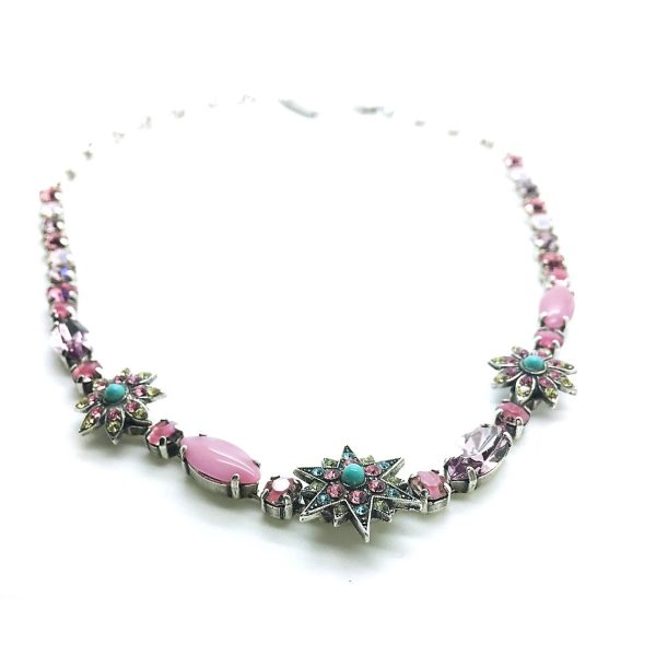 Mariana Necklace Floral Pinks Swarovski Crystals Celebrate Sweet Summer Coll.