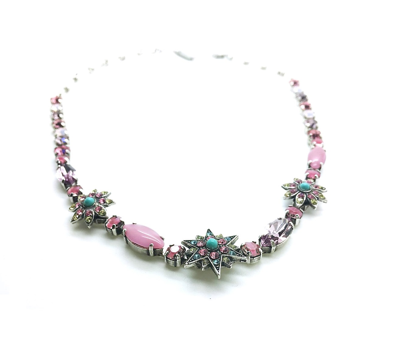 N-3126-323-SP (2) Mariana Necklace Floral Pinks Swarovski Crystals Celebrate Sweet Summer Coll. - Image 1