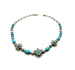 Necklace By Mariana Woman Amazing Turquoise and Champagne Swarovski Crystals