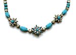 Necklace By Mariana Woman Amazing Turquoise and Champagne Swarovski Crystals - Image 2