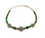 Mariana Necklace Fab Malachite Mineral & Greens Swarovski Crystals My Treasures Coll.