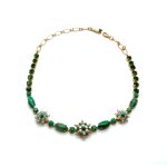 Mariana Necklace Fab Malachite Mineral & Greens Swarovski Crystals My Treasures Coll. - Image 3