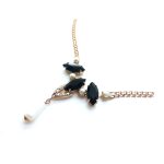 Mariana Necklace Exquisite Pearl Mineral, Jet & AB Swarovski Crystals Peace Nirvana Coll. - Image 2