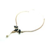 Mariana Necklace Exquisite Pearl Mineral, Jet & AB Swarovski Crystals Peace Nirvana Coll.