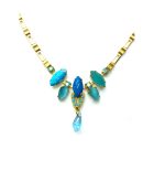 Necklace By Mariana Woman Glamorous Turquoise Mineral and Aquamarine Swarovski Crystals - Image 3