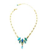 Necklace By Mariana Woman Glamorous Turquoise Mineral and Aquamarine Swarovski Crystals - Image 2