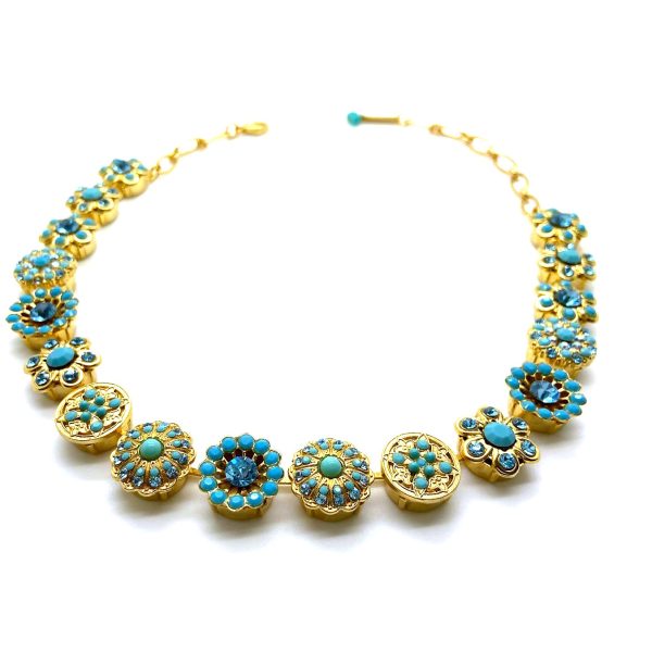 Mariana Necklace Charming Floral Blues Austrian Crystals Bliss Nirvana Coll.