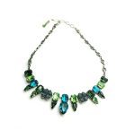 Mariana Necklace Charming Clover Blues & Greens Austrian Crystals Cocktail Hour Coll.