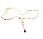 Mariana Necklace Beaded Carnelian Mineral & Topaz Swarovski Crystals My Treasures Coll.