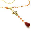Mariana Necklace Beaded Carnelian Mineral & Topaz Swarovski Crystals My Treasures Coll. - Image 2