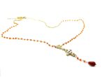 Mariana Necklace Beaded Carnelian Mineral & Topaz Swarovski Crystals My Treasures Coll. - Image 3