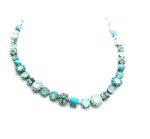 Mariana Necklace Floral Turquoise Mineral & Greens Austrian Crystals Caribbean Life Coll. - Image 3