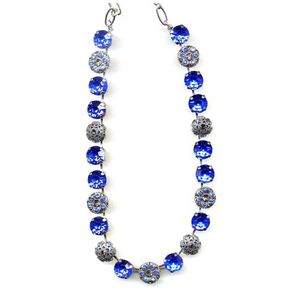 Mariana Necklace Elegance Sapphire & Smoked Topaz Swarovski Crystals My Treasures Coll.