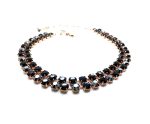 Mariana Necklace My Treasures Coll. Dual Beaded Strand Jet Black Austrian Crystals