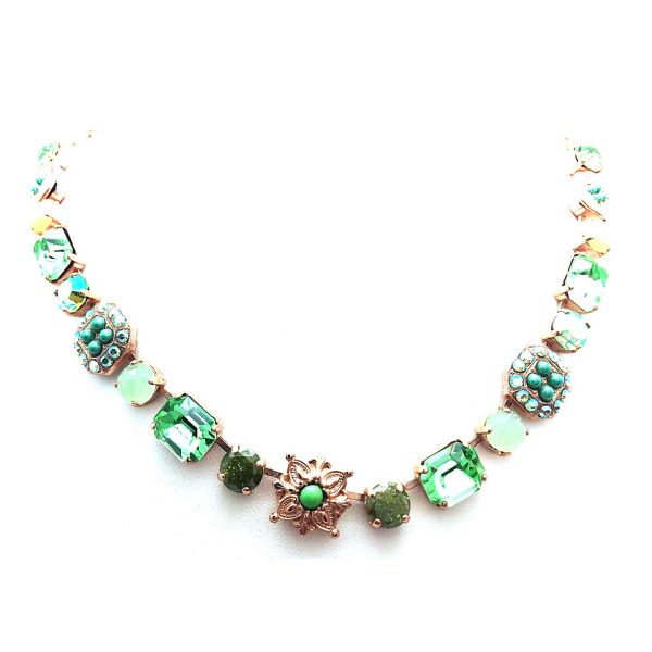 Mariana Necklace Gorgeous Green Aventurine & Greens Austrian Crystals Silk Road Coll.