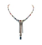 Mariana Necklace Fashionable Multi Color Swarovski Crystals Gaea Odyssey Coll.