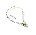 Mariana Necklace Alluring White Turq Mineral & Swarovski Crystals Cocktail Hour Coll. - Image 3