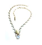 Mariana Necklace Alluring White Turq Mineral & Swarovski Crystals Cocktail Hour Coll.