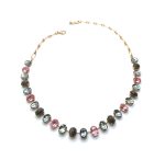 Necklace By Mariana Woman Gorgeous Rose and Indian Sapphire Swarovski Crystals