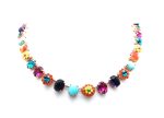 Mariana Necklace Flower Beaded Turq Mineral & Colorful Swarovski Crystals Africa Coll. - Image 3