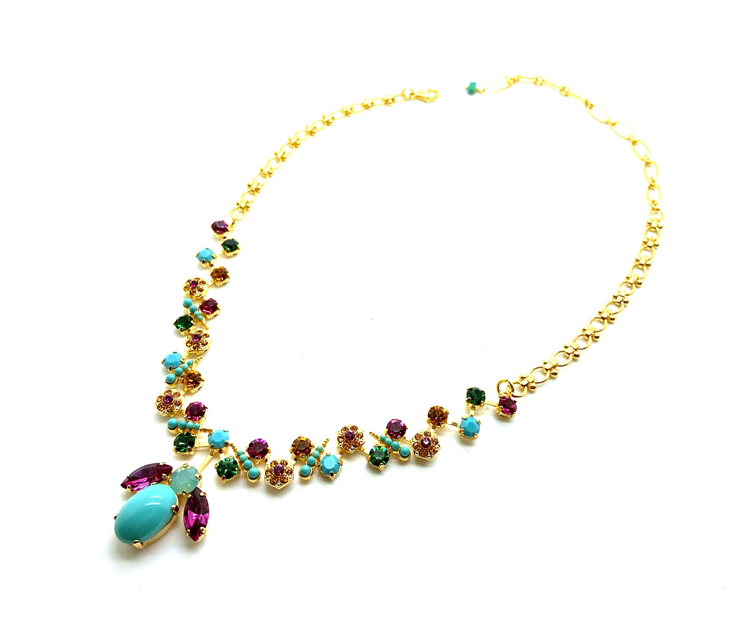 N-3420-1007-YG (3) Mariana Necklace Finely Detailed Colorful Swarovski Crystals Happy Days Icons Coll. - Image 1