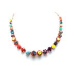 Mariana Necklace Lovely Turq Mineral & Floral Multi Color Swarovski Crystals Masai Africa Coll. - Image 3