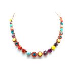 Mariana Necklace Lovely Turq Mineral & Floral Multi Color Swarovski Crystals Masai Africa Coll. - Image 2