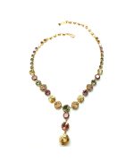 Mariana Necklace Alluring Y Shape Floral Mutli Color Austrian Crystals Odyssey Coll.