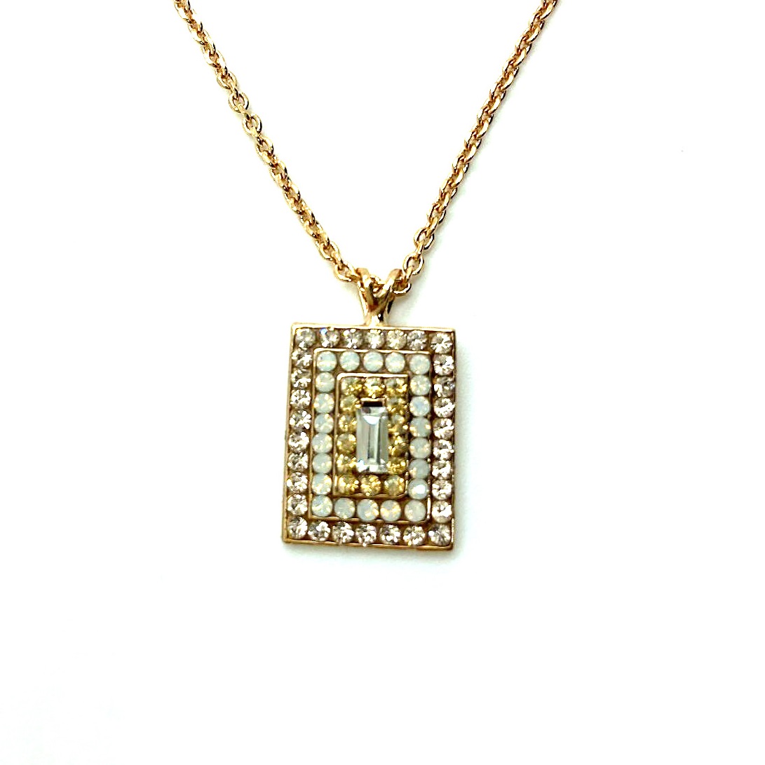N-5000-3-1078-RG (1) Mariana Necklace Pendant Sophisticated Clear & Whites Austrian Crystals Kalahari Africa Coll. - Image 1