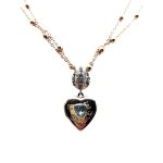 Necklace Pendant By Mariana Woman Heart Locket Black Diamond Swarovski Crystals